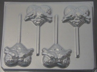 1001  Heart with Dove Chocolate or Hard Candy Lollipop Mold